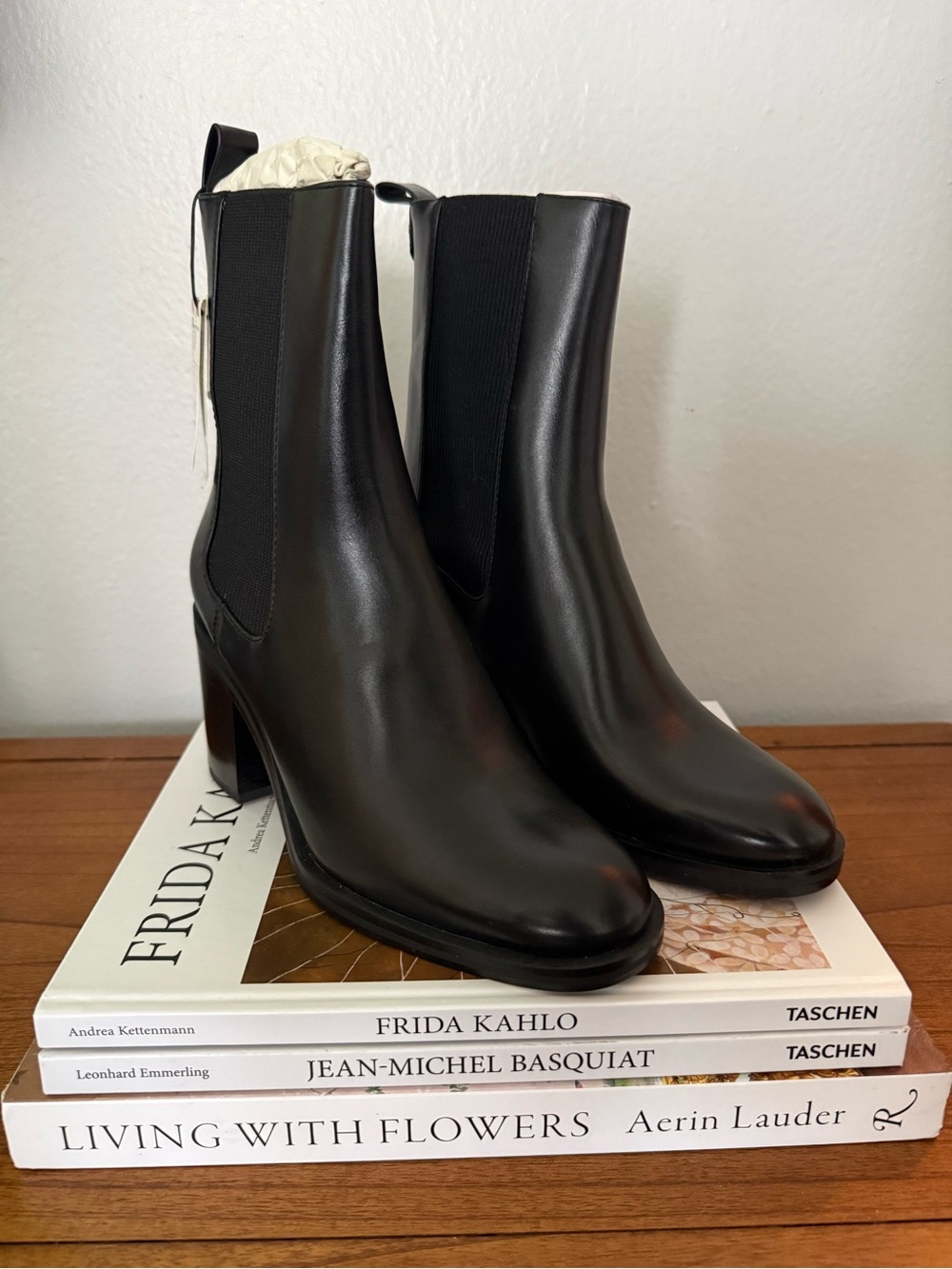Zara Black Leather Chelsea Ankle Boots